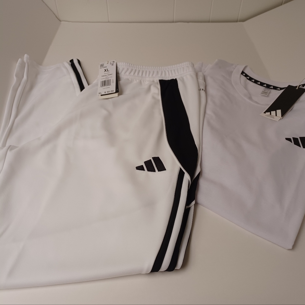 Adidas Tiro 24 Training Pants & Train Essentials Training Tee. Brand New. Men XL